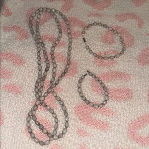 3 piece gray bead set